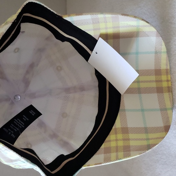 rag & bone | NWT Addison Sporty Yellow Cream Plaid Baseball Cap SZ OS - Picture 7 of 10